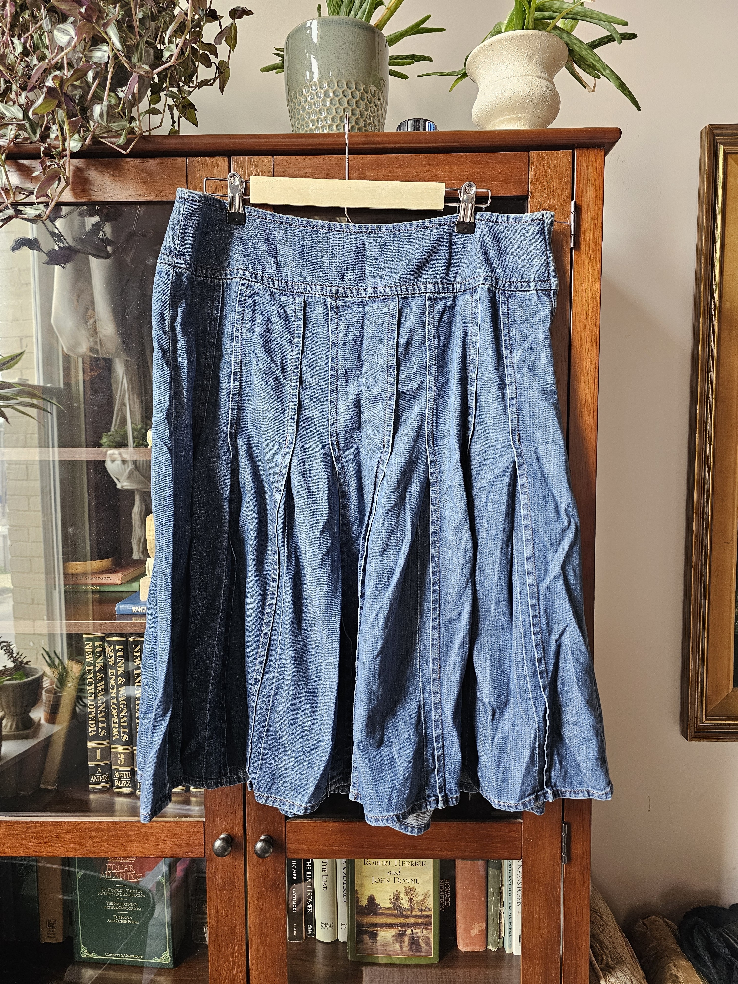 Liz Claiborne | Cotton Denim Full Midi Skirt